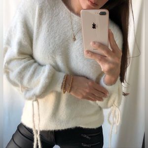 SWEATER cozy fuzzy sweater — In Off-White